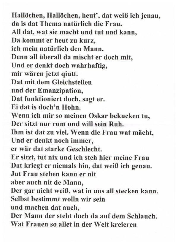 Gedicht von Frau Möllenbaum