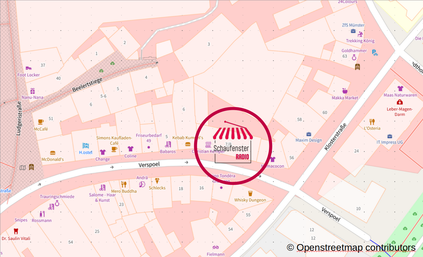 OSM-Karte zum Schaufensterradio 2024