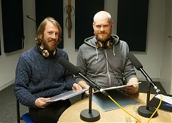 Moderator Michael Rölver und David Möllmann vom Münsterbandnetz