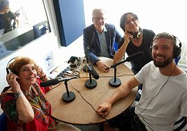 Am Studiotisch (v.l.n.r.): Brigitte Thomas, Dr. Jens Dechow, Thomas Nufer und David Westphal. (Foto: Gabi: Fortak)