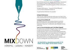 Flyer mit Infos zur Mixdown-Veranstaltung