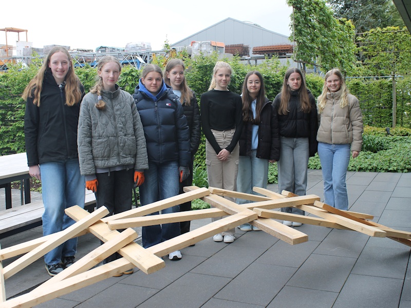 Ohne Schrauben und Nägel wurde diese Brücke aus Holzbohlen konstruiert.