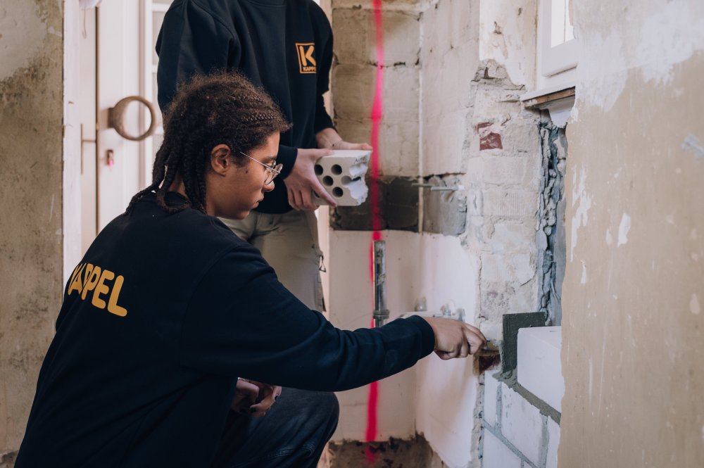 Beim Girls’ Day hatten Mädchen die Gelegenheit, Einblicke in die Arbeit bei der Bauunternehmung Kappel zu erhalten. Foto: Stadt Münster/Meike Reiners.
